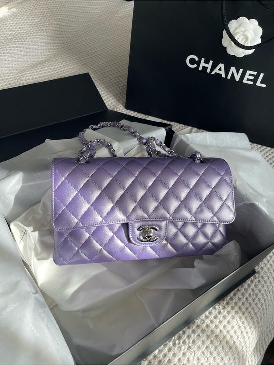 CHANEL Handbags - CHANEL Lavender Quilted Lambskin Classic Flap medium 23P